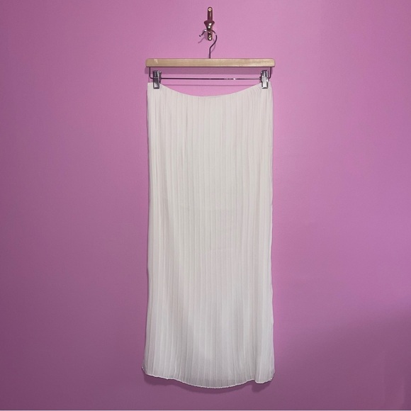 Sabo Penelope Skirt Women's Size Medium White Pleated High-Waisted Midi NWOT - Picture 2 of 13
